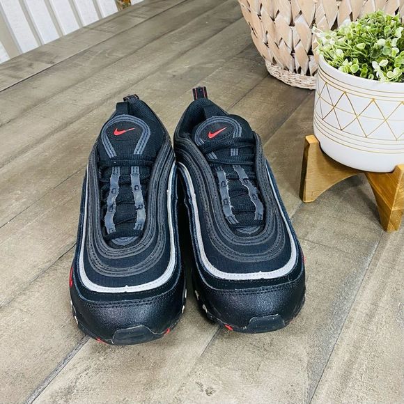 Nike Air Max 97 Sport Red Black White Sneakers 7 - Picture 2 of 6